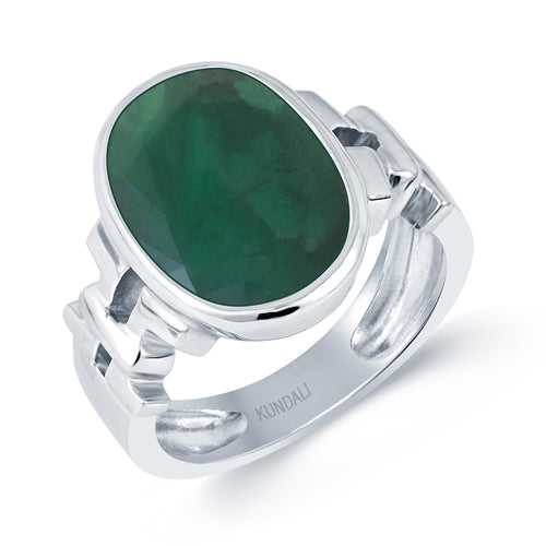 Aztec Emerald (Panna) silver ring