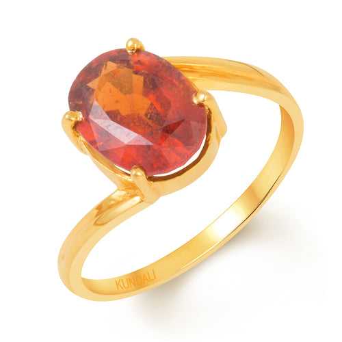 Ehsaas Garnet (Gomed) gold ring