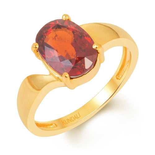 Radiant Garnet (Gomed) gold ring