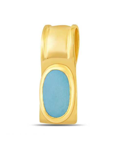 Sleek Turquoise (Firoza) gold pendant
