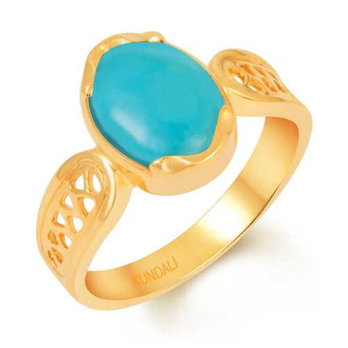 Vivid Turquoise (Firoza) gold ring