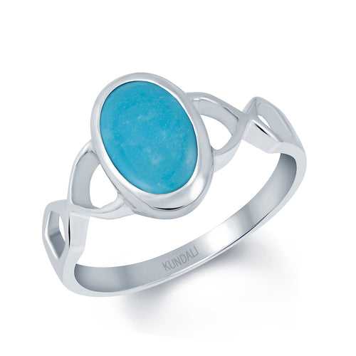 Infinity Turquoise (Firoza) silver ring