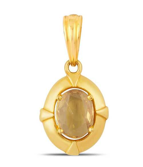 Passion Yellow Sapphire (Pukhraj) gold pendant