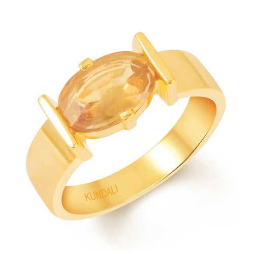 Imperial Yellow sapphire (Pukhraj) gold ring