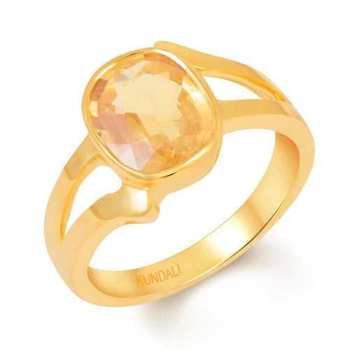 Elegant Yellow sapphire (Pukhraj) gold ring