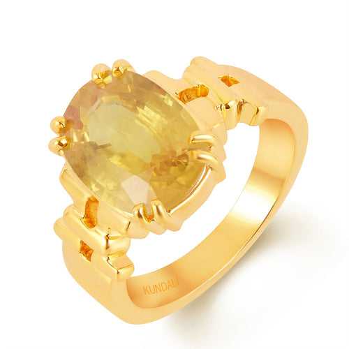 Aztec Yellow sapphire (Pukhraj) gold ring