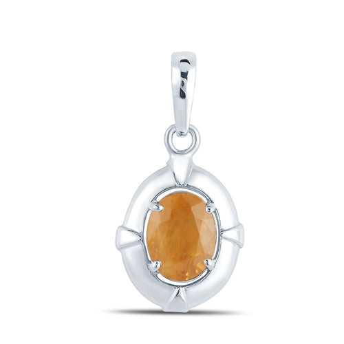 Passion Yellow Sapphire (Pukhraj) silver pendant