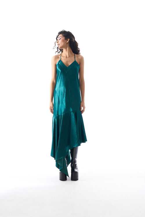 Euphoria Slip Dress in Emerald