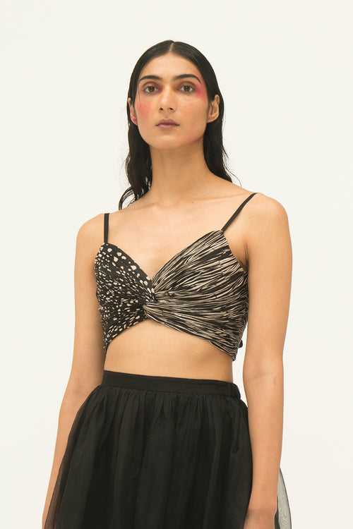 Jubilee Ruched Cropped Top in Metamorphosis Print