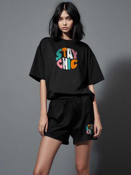 Stay Chic Cotton Girls T Shirt and Short Set
