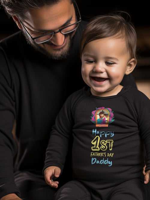 Happy 1st Father's Day Daddy Baby Romper | Onesies