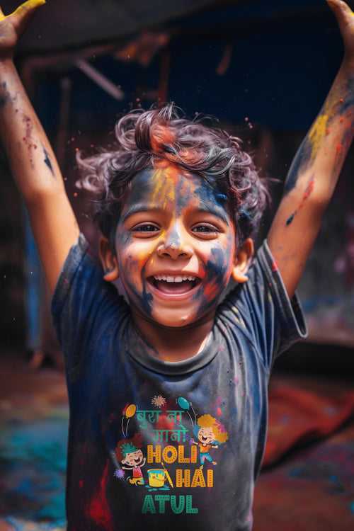 Bura Na Mano Holi Hai Kids T Shirt w/ Custom Name