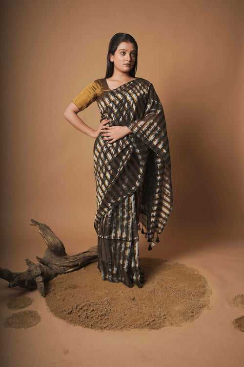 Aashna | Black Handloom Cotton Saree