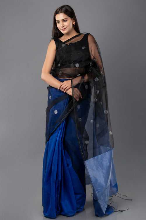 Blue-Lagoon I Handloom Cotton Silk Saree