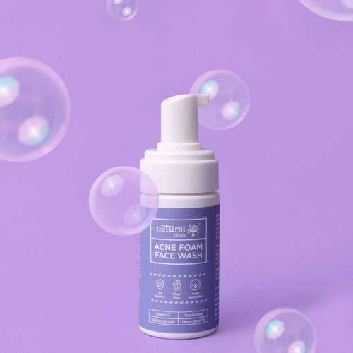 Anti Acne Foam Face Wash with Vitamin C, Hemp Seed Oil & Hyaluronic Acid 125 ml