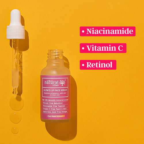 Glow'd Up Face Serum with Plant Based Niacinamide, Vitamin C  for Clear, Bright and Glowing Skin 30ml