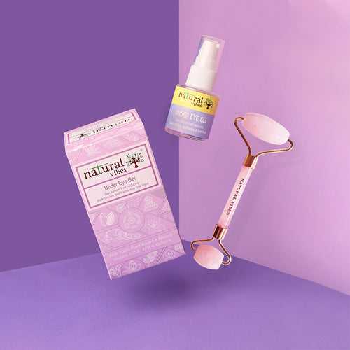 Bright Eyes Regime with Under Eye Gel Serum 20 ml & Rose Quartz Face Yoga Massage Roller