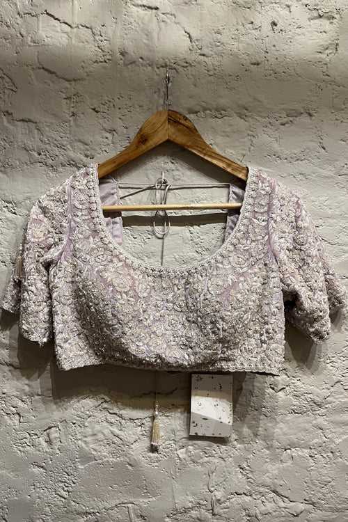 Lavender Velvet Rose Blouse (Sale)