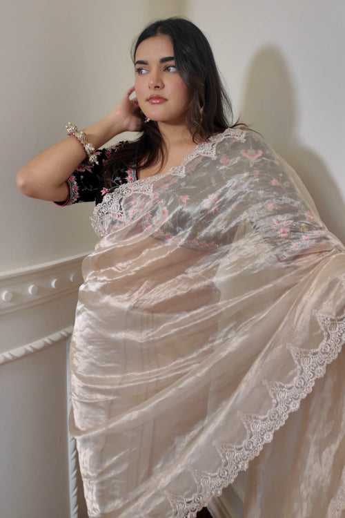 Sakshi Srivastava Velvet Palampore Tissue Saree