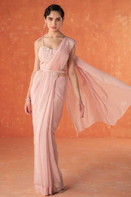 Pink Dandelion Saree