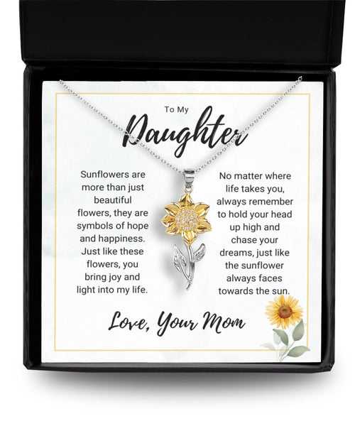 Special Gift For Daughter - Pure Silver Sunflower Necklace Gift Set