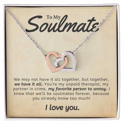 Unique Gift For Soulmate 2024 - Pure Silver Interlocking Hearts Necklace Gift Set