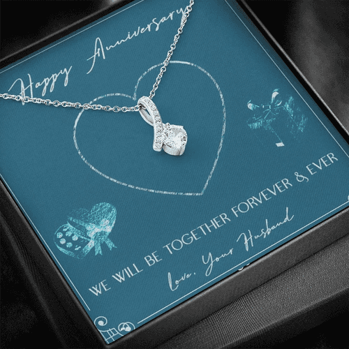 Best Wedding Anniversary Gift for Wife - Pure Silver Pendant & Message Card | Combo Gift Box