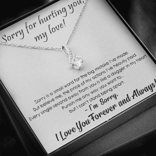 Best Sorry Gift for Her - Pure Silver Pendant & Message Card | Combo Gift Box