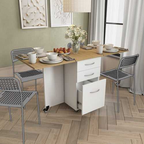 Dolce 4 Seater Folding Dining Table (Moonshine White Matte Finish, Without Chairs)