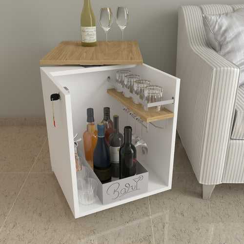 Classic Minibar Cabinet (Moonshine White Finish)