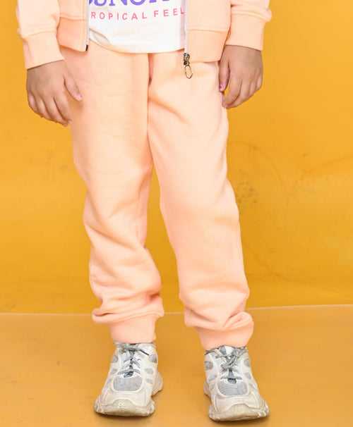 PINEAPPLE PEACH GIRLS FLEECE JOGGER - PEACH