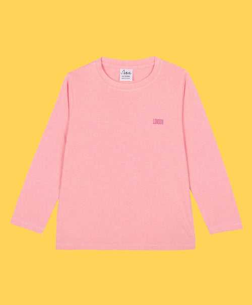 LONDON PEACH GIRLS LONG SLEEVES T-SHIRT - PEACH