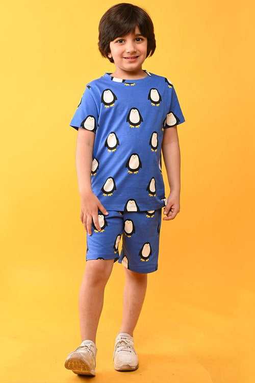 NEW PENGUIN SLEEPWEAR SHORTS SET - BLUE