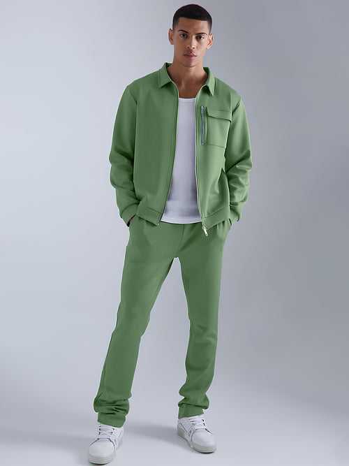 Solid Hunter Green Jacket and Jogger Cozy Cut Co-Ords