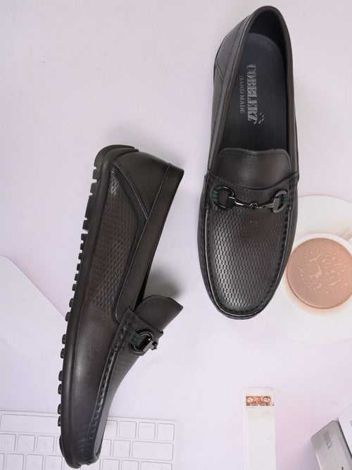Men Coffee Brown Perforated Driving Shoes