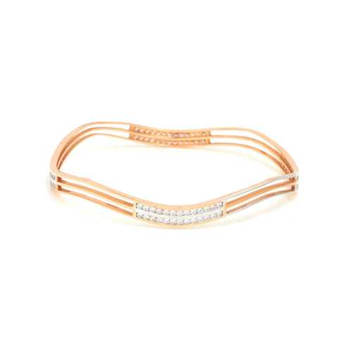 Dazzling Zig Zag Gold Bangle