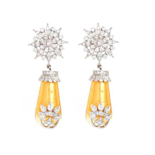 Splendid 18Kt Gemstone Diamond Earrings