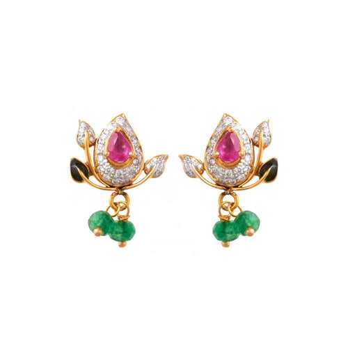 Mango Shaped Diamond Stud Earrings