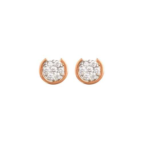 Ornate Flower Diamond Stud Earrings