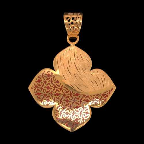 Decorative Floral Gold Pendant