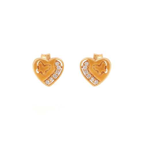 Graceful Valentine Gold Stud Earrings