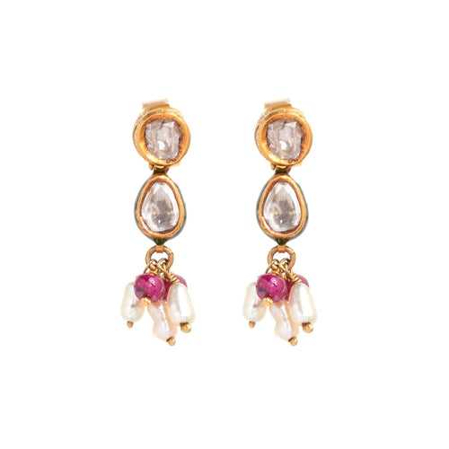 Beauty of Bride Gold Stud Earrings