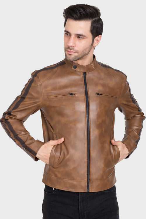 Justanned Streaked Leather Jacket