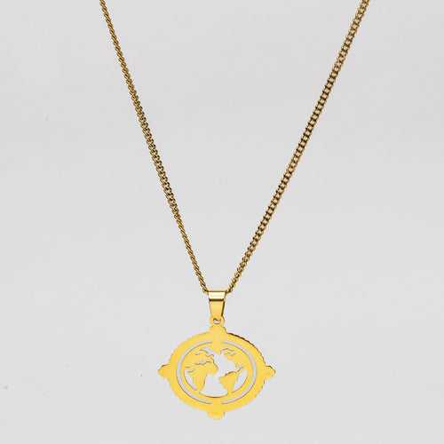 GLOBE (GOLD) Pendant+ Chain