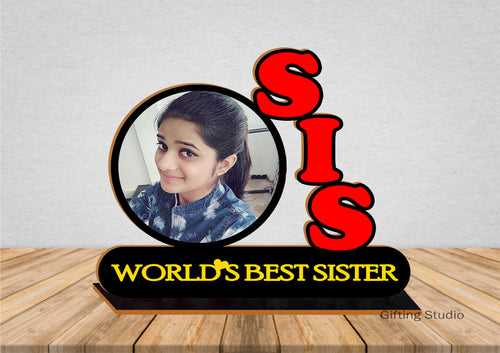 SIS Wooden Photo Standy with message