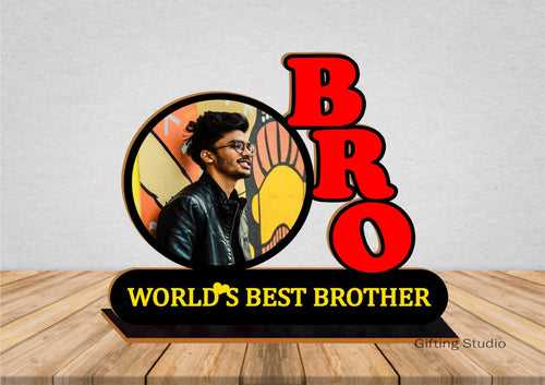 BRO Wooden Photo Standy with Message