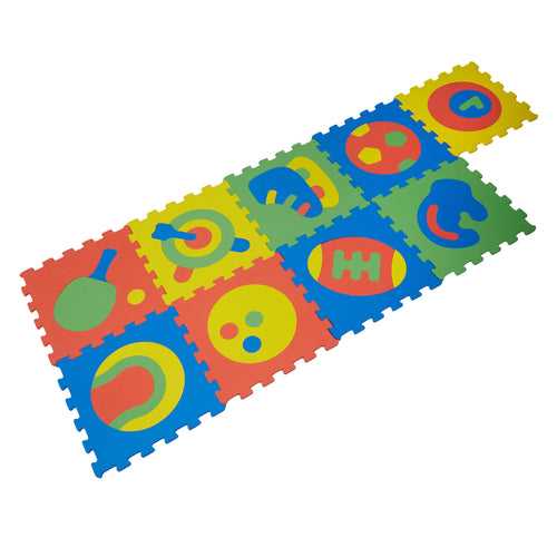 NHR Colorful Kids Play Puzzle Style Mat with Pop Out Sports Game 9 Pcs (Interlocking)