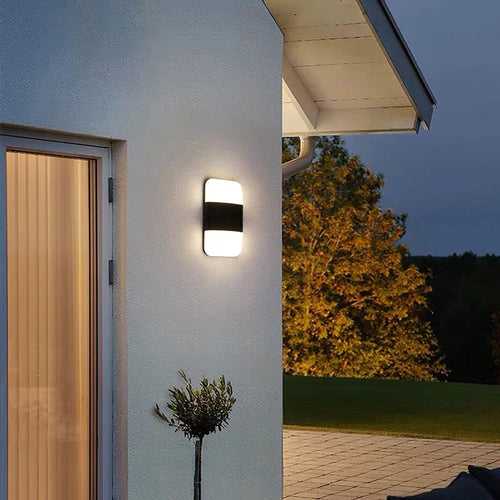 LED Outdoor Up and Down Wall Sconce Light Fixture 12W Waterproof Acrylic (Warm White)