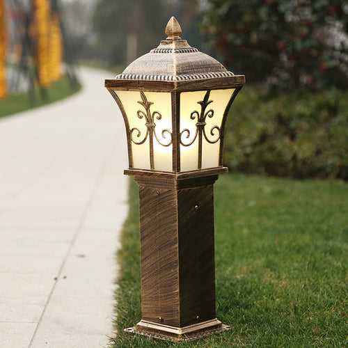 Led 600MM Gold Antiqur Die Cast Alluminium Bollard Outdoor Garden Park Driveway Light - Warm White