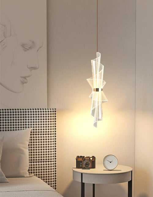 led Gold Dual Acrylic Pendant Ceiling Lamp Light - Warm White